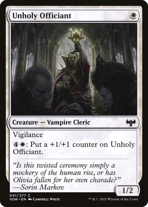 Unholy Officiant in the group Magic the Gathering / Types / Colors / White at Proxyprinters.com (50452)