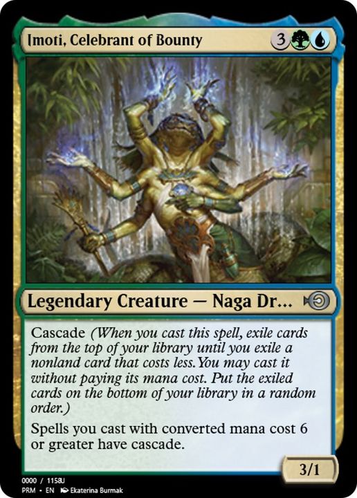 Imoti, Celebrant of Bounty in the group Magic the Gathering / Types / Colors / Multicolors / G, U at Proxyprinters.com (51022)