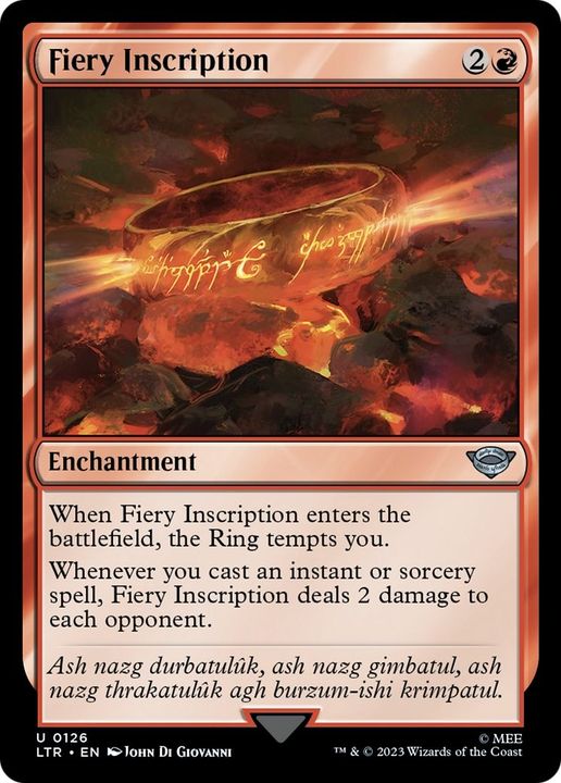 Fiery Inscription in the group Magic the Gathering / Types / Enchantment / Enchantment at Proxyprinters.com (51151)