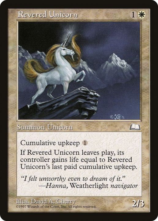 Revered Unicorn in the group Magic the Gathering / Types / Colors / White at Proxyprinters.com (51225)