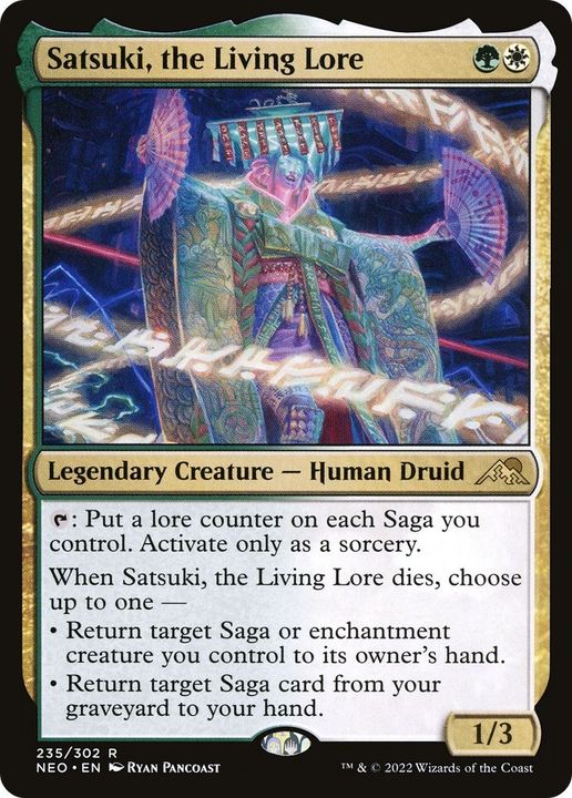 Satsuki, the Living Lore in the group Magic the Gathering / Types / Colors / Multicolors / G, W at Proxyprinters.com (523)