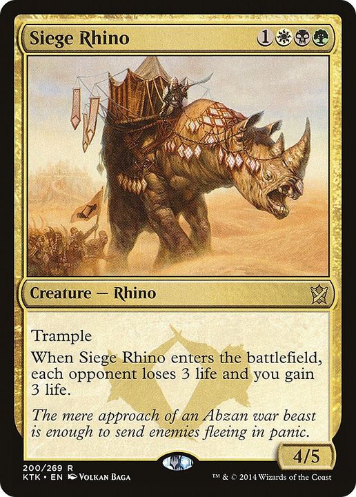 Siege Rhino in the group Magic the Gathering / Types / Colors / Multicolors / B, G, W at Proxyprinters.com (52521)