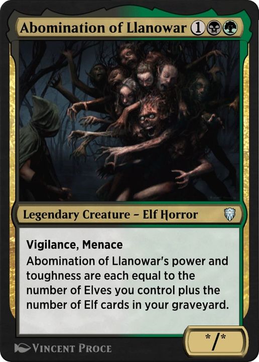 Abomination of Llanowar in the group Magic the Gathering / Types / Colors / Multicolors / B, G at Proxyprinters.com (52895)