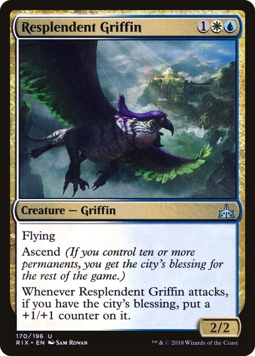 Resplendent Griffin in the group Magic the Gathering / Types / Colors / Multicolors / U, W at Proxyprinters.com (53048)