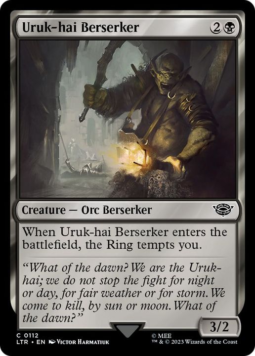 Uruk-hai Berserker in the group Magic the Gathering / Types / Colors / Black at Proxyprinters.com (53708)