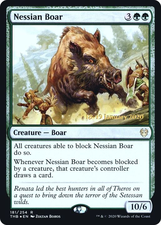 Nessian Boar in the group Magic the Gathering / Sets / Theros Beyond Death Promos at Proxyprinters.com (53769)