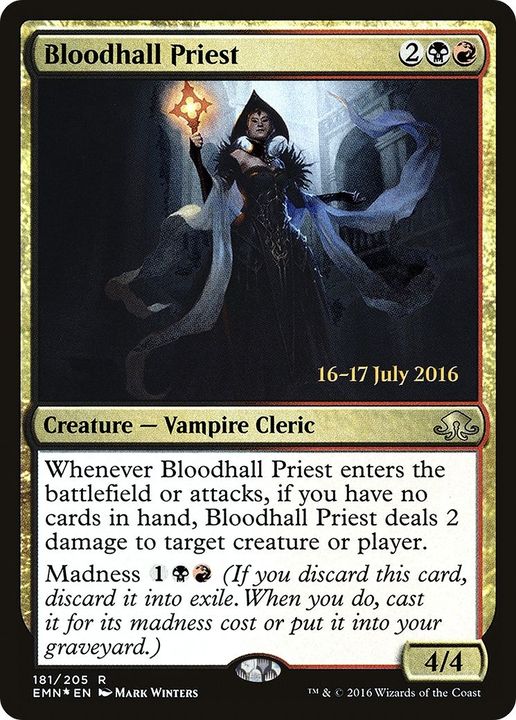 Bloodhall Priest in the group Magic the Gathering / Types / Colors / Multicolors / B, R at Proxyprinters.com (53902)