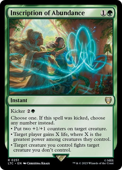 Inscription of Abundance in the group Magic the Gathering / Types / Colors / Green at Proxyprinters.com (54156)