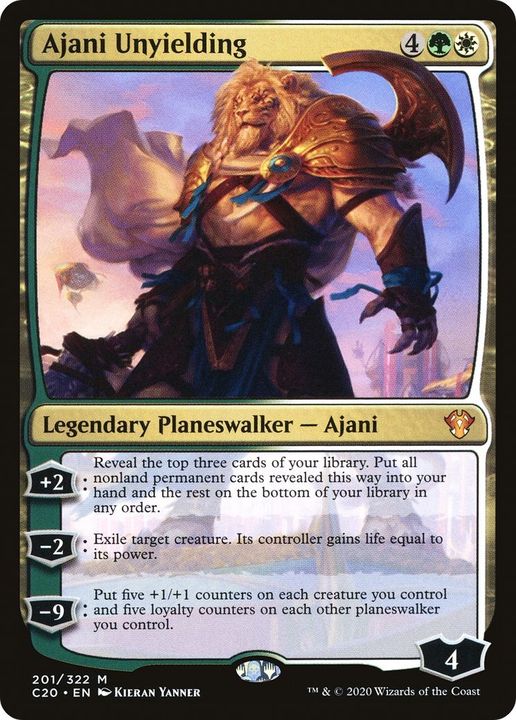 Ajani Unyielding in the group Magic the Gathering / Types / Colors / Multicolors / G, W at Proxyprinters.com (54804)