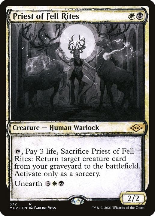 Priest of Fell Rites in the group Magic the Gathering / Types / Colors / Multicolors / B, W at Proxyprinters.com (54879)