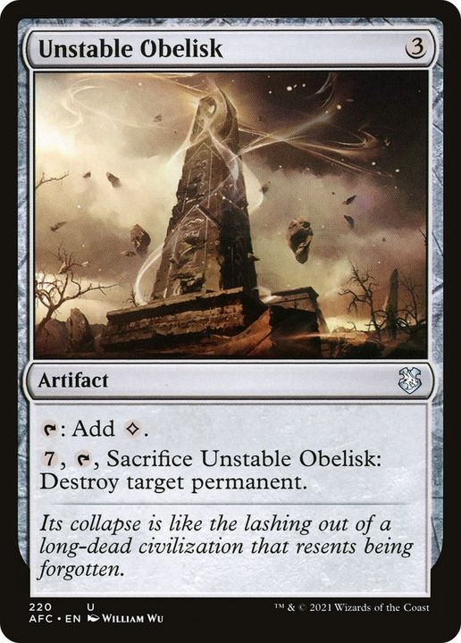 Unstable Obelisk in the group Magic the Gathering / Types / Artifacts / Artifact at Proxyprinters.com (55005)