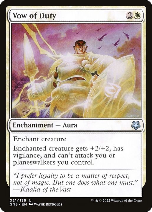 Vow of Duty in the group Magic the Gathering / Types / Colors / White at Proxyprinters.com (55464)