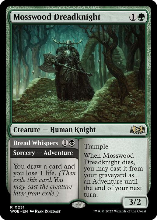 Mosswood Dreadknight // Dread Whispers in the group Magic the Gathering / Sets / Wilds of Eldraine Art Series at Proxyprinters.com (55567)