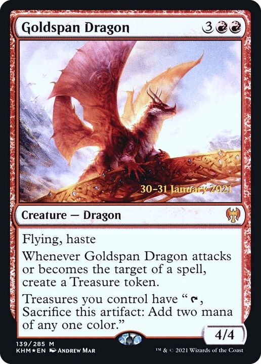 Goldspan Dragon in the group Magic the Gathering / Sets / Kaldheim Promos at Proxyprinters.com (56214)