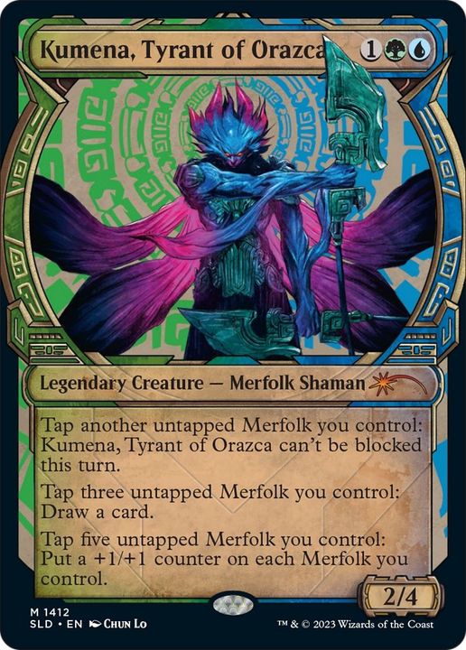 Kumena, Tyrant of Orazca in the group Magic the Gathering / Types / Colors / Multicolors / G, U at Proxyprinters.com (56830)