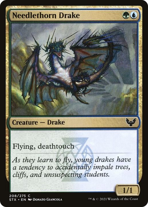 Needlethorn Drake in the group Magic the Gathering / Types / Colors / Multicolors / G, U at Proxyprinters.com (56929)