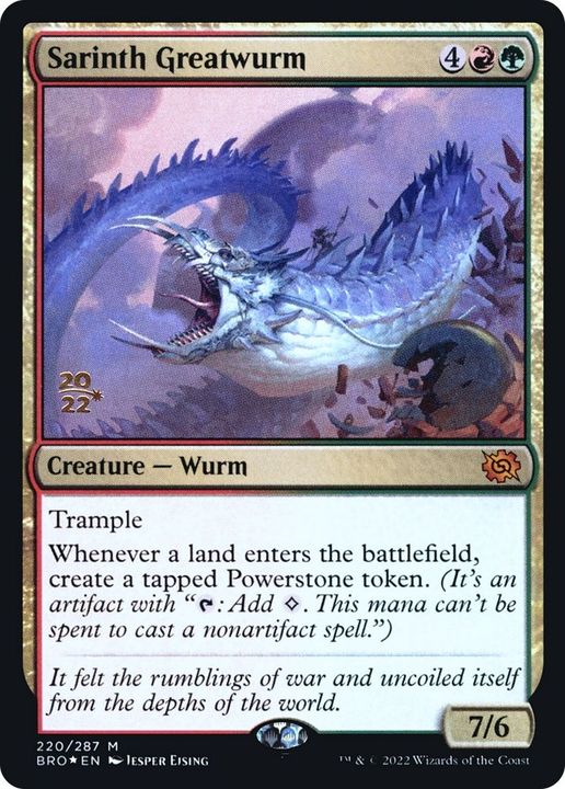 Sarinth Greatwurm in the group Magic the Gathering / Types / Colors / Multicolors / G, R at Proxyprinters.com (57335)