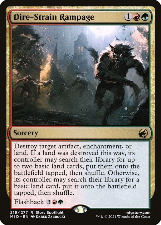 Dire-Strain Rampage in the group Magic the Gathering / Types / Colors / Multicolors / G, R at Proxyprinters.com (5771)