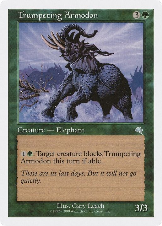 Trumpeting Armodon in the group Magic the Gathering / Sets / Battle for Baldur's Gate Promos at Proxyprinters.com (58495)