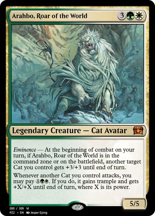 Arahbo, Roar of the World in the group Magic the Gathering / Types / Colors / Multicolors / G, W at Proxyprinters.com (58627)