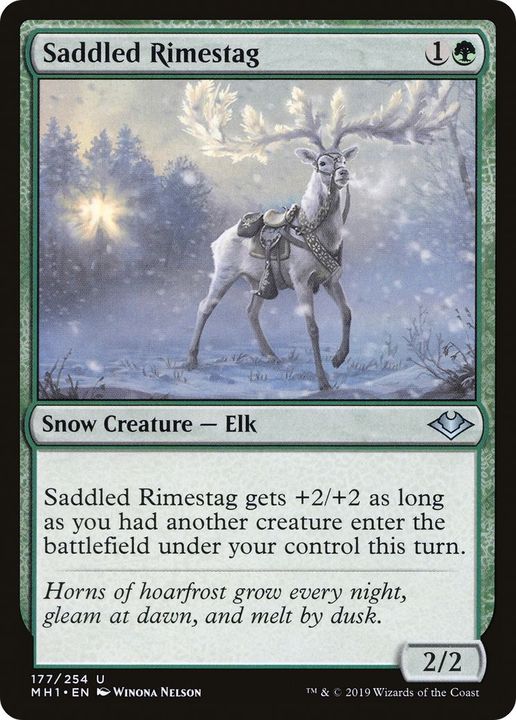 Saddled Rimestag in the group Magic the Gathering / Types / Colors / Green at Proxyprinters.com (58720)