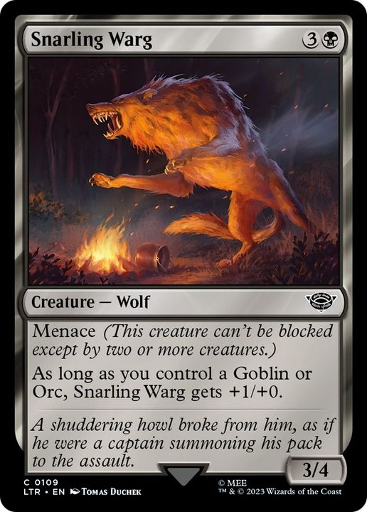 Snarling Warg in the group Magic the Gathering / Sets / The Lord of the Rings: Tales of Middle-earth at Proxyprinters.com (59010)