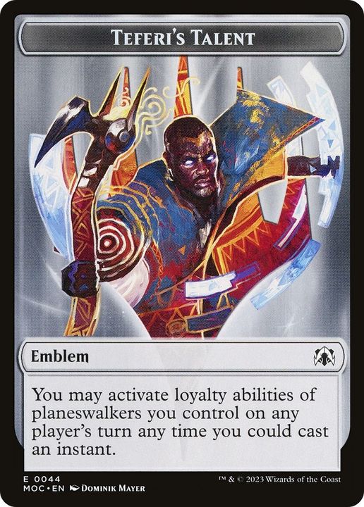 Teferi's Talent Emblem in the group Magic the Gathering / Types / Colors / Colorless at Proxyprinters.com (59157)