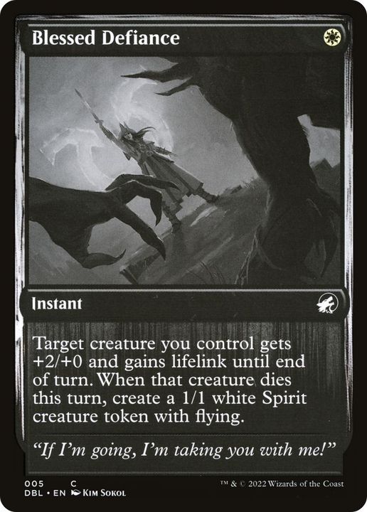 Blessed Defiance in the group Magic the Gathering / Types / Colors / White at Proxyprinters.com (59291)