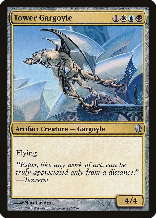 Tower Gargoyle in the group Magic the Gathering / Types / Colors / Multicolors / B, U, W at Proxyprinters.com (60142)