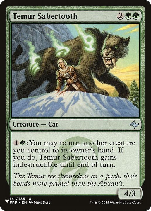 Temur Sabertooth in the group Magic the Gathering / Types / Colors / Green at Proxyprinters.com (60386)