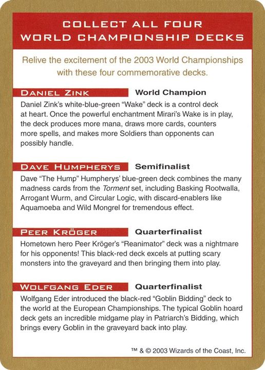 2003 World Championships Ad in the group Advanced search at Proxyprinters.com (61039)