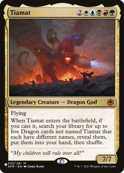 Tiamat in the group Magic the Gathering / Types / Colors / Multicolors / B, G, R, U, W at Proxyprinters.com (61081)