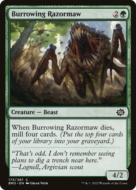 Burrowing Razormaw in the group Magic the Gathering / Types / Colors / Green at Proxyprinters.com (61329)