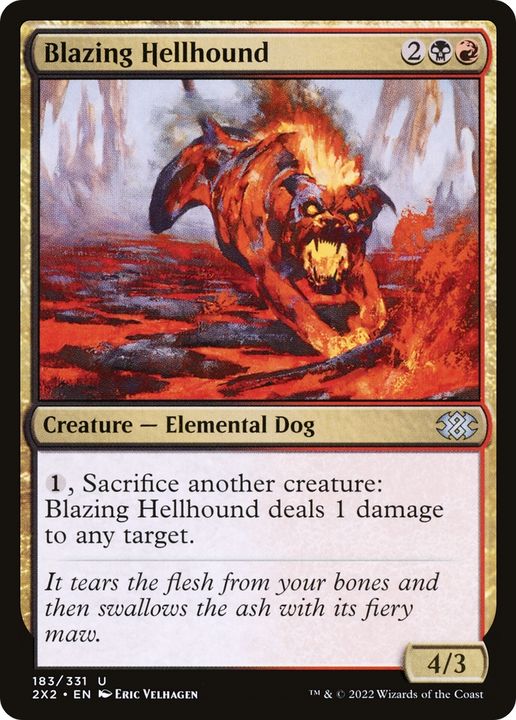 Blazing Hellhound in the group Magic the Gathering / Types / Colors / Multicolors / B, R at Proxyprinters.com (61685)