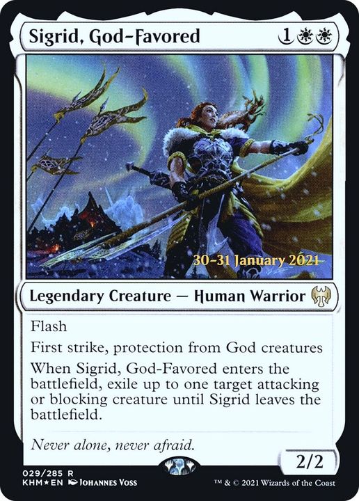 Sigrid, God-Favored in the group Magic the Gathering / Sets / Kaldheim Promos at Proxyprinters.com (6180)