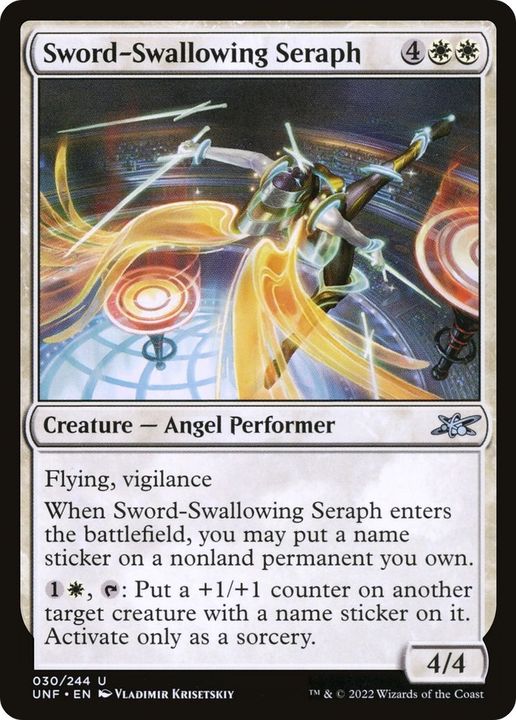 Sword-Swallowing Seraph in the group Magic the Gathering / Types / Colors / White at Proxyprinters.com (6182)