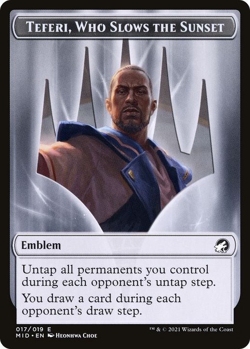 Teferi, Who Slows the Sunset Emblem in the group Magic the Gathering / Types / Colors / Colorless at Proxyprinters.com (61948)