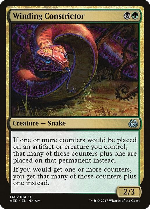 Winding Constrictor in the group Magic the Gathering / Types / Colors / Multicolors / B, G at Proxyprinters.com (6221)