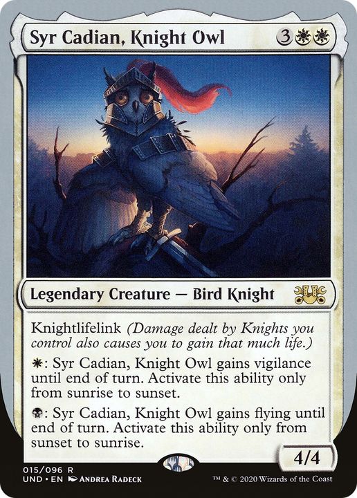 Syr Cadian, Knight Owl in the group Magic the Gathering / Types / Colors / White at Proxyprinters.com (63617)