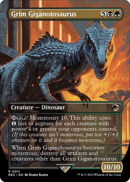 Grim Giganotosaurus in the group Magic the Gathering / Types / Colors / Multicolors / B, G at Proxyprinters.com (63674)