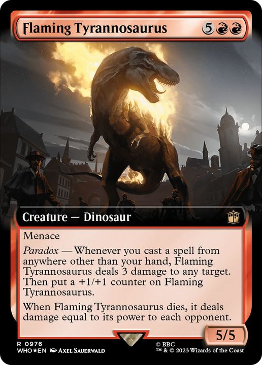 Flaming Tyrannosaurus in the group Magic the Gathering / Types / Colors / Red at Proxyprinters.com (64680)