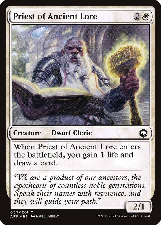 Priest of Ancient Lore in the group Magic the Gathering / Types / Colors / White at Proxyprinters.com (64765)