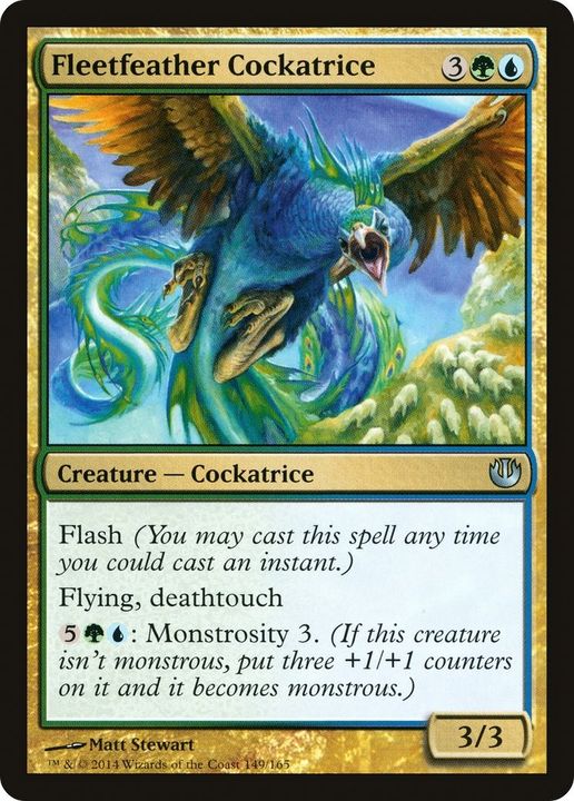 Fleetfeather Cockatrice in the group Magic the Gathering / Types / Colors / Multicolors / G, U at Proxyprinters.com (6485)