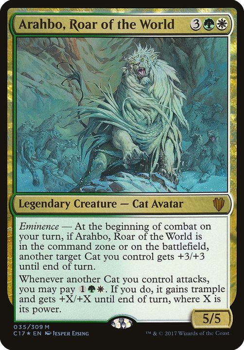 Arahbo, Roar of the World in the group Magic the Gathering / Types / Colors / Multicolors / G, W at Proxyprinters.com (65297)