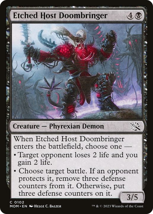 Etched Host Doombringer in the group Magic the Gathering / Types / Colors / Black at Proxyprinters.com (65420)