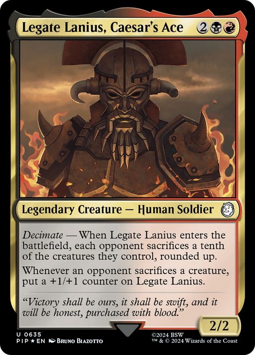 Legate Lanius, Caesar's Ace in the group Magic the Gathering / Types / Colors / Multicolors / B, R at Proxyprinters.com (66230)