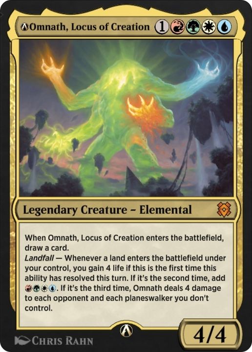 A-Omnath, Locus of Creation in the group Magic the Gathering / Types / Colors / Multicolors / G, R, U, W at Proxyprinters.com (66502)