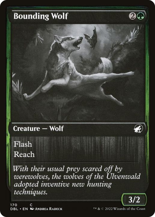 Bounding Wolf in the group Magic the Gathering / Types / Colors / Green at Proxyprinters.com (6669)