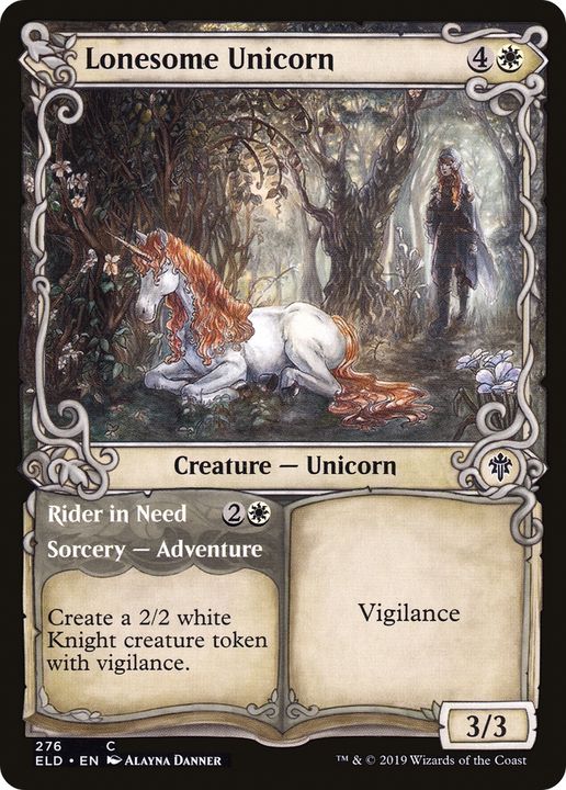 Lonesome Unicorn // Rider in Need in the group Magic the Gathering / Sets / Throne of Eldraine at Proxyprinters.com (66760)