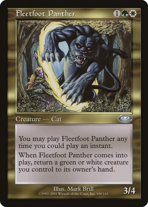 Fleetfoot Panther in the group Magic the Gathering / Types / Colors / Multicolors / G, W at Proxyprinters.com (66894)